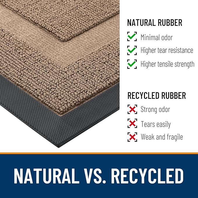 OLANLY Half Circle Front Door Mat Outside 47x23 All-Season Rubber Doormat | - Image 3