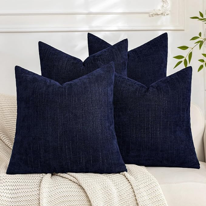 Set of 4 Soft Textured Decorative Throw Pillow Covers 16x16 Inch Cozy Farmhouse by Cozoomy