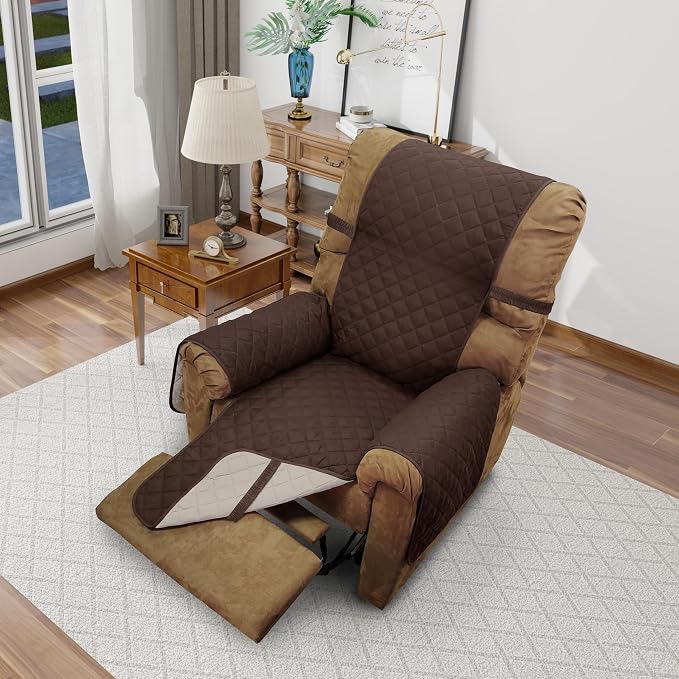 Reversible Chair Covers for Recliner Oversized, Chocolate | Recliner Oversized by LuxshareHome
