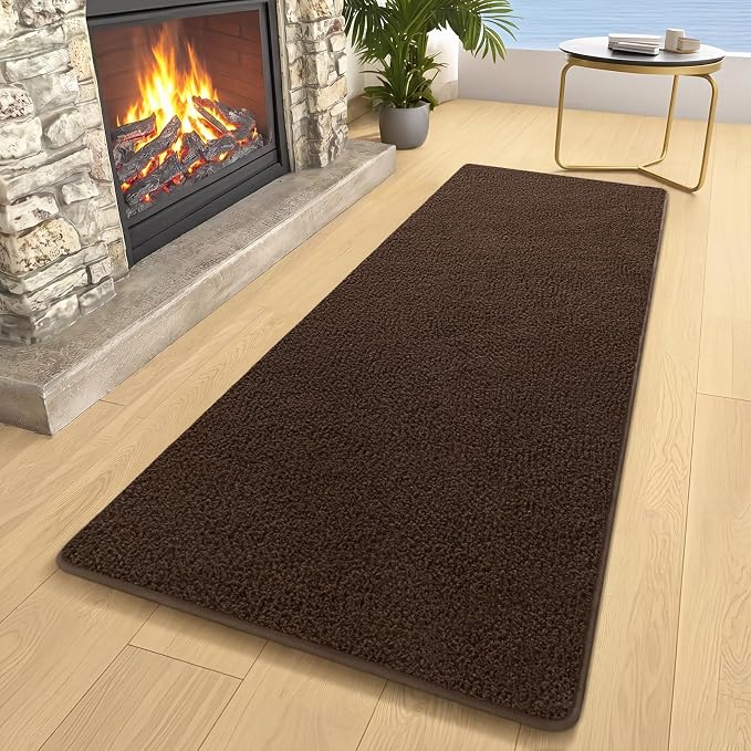 2x6 Runner Rug for Hallway, Long Runner Rugs Non Slip, Coffee | Soft Washable - Image 2