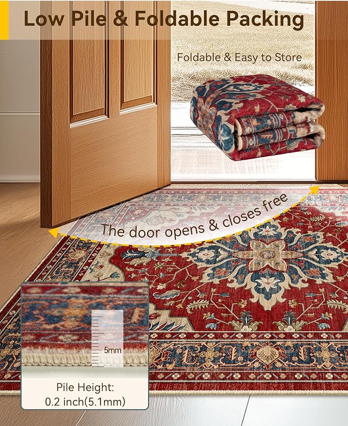 RELEANY Washable Area Rug, Runner 2'x8', Water Repellent, Pet Friendly - Image 3