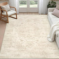 5x7 Area Rugs Living Room: Bedroom Washable Carpet Beige/Brown | Large Vintage by Luxturiy
