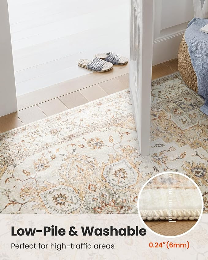AMADA HOMEFURNISHING 2x3 Washable Area Rug, Low-Profile Entryway Rug - Image 7