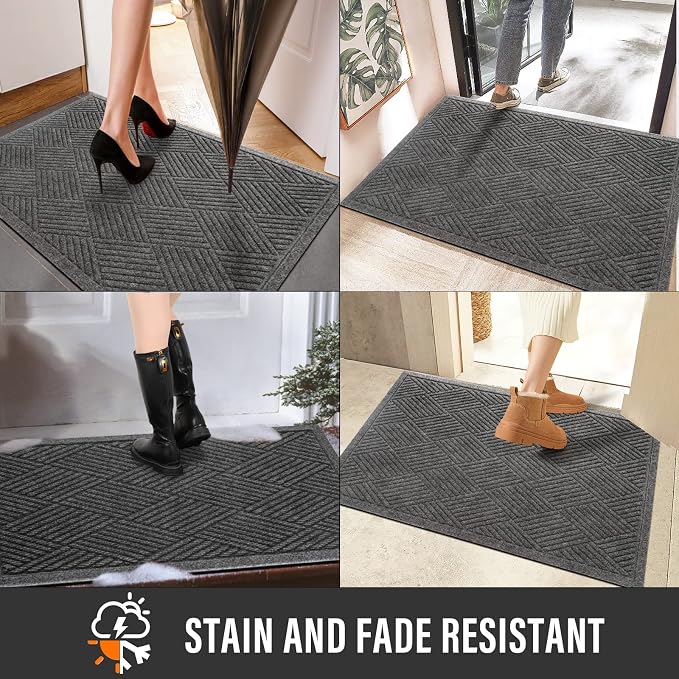 Sturdy Front Door Mat, Absorbent Muddy Dirt Resist Welcome Door Mats Outdoor - Image 5