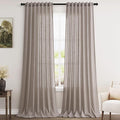 Brownish Grey Linen Curtains 90 Inch Length 2 Panels Set by Nanspring
