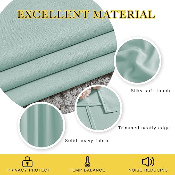 NICETOWN Aqua Blue Doorway Curtains 78 inches Long, Grommet Privacy Door - Image 4