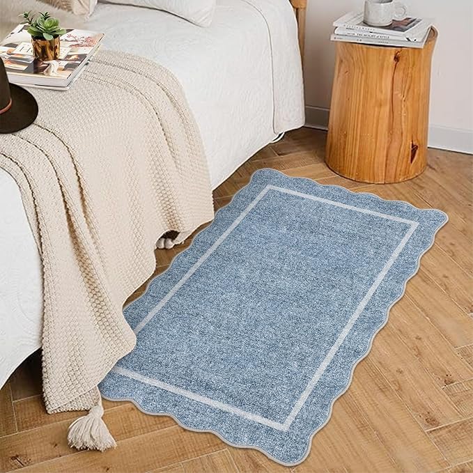 GarveeHome Scalloped Door Mat Indoor Entrance 2x3 Washable Non Slip - Image 2