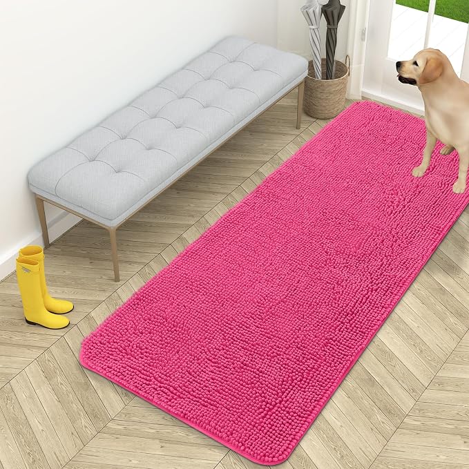 OLANLY Dog Door Mat for Muddy Paws 59x24, Super Absorbent Chenille Mud Mat | by OLANLY