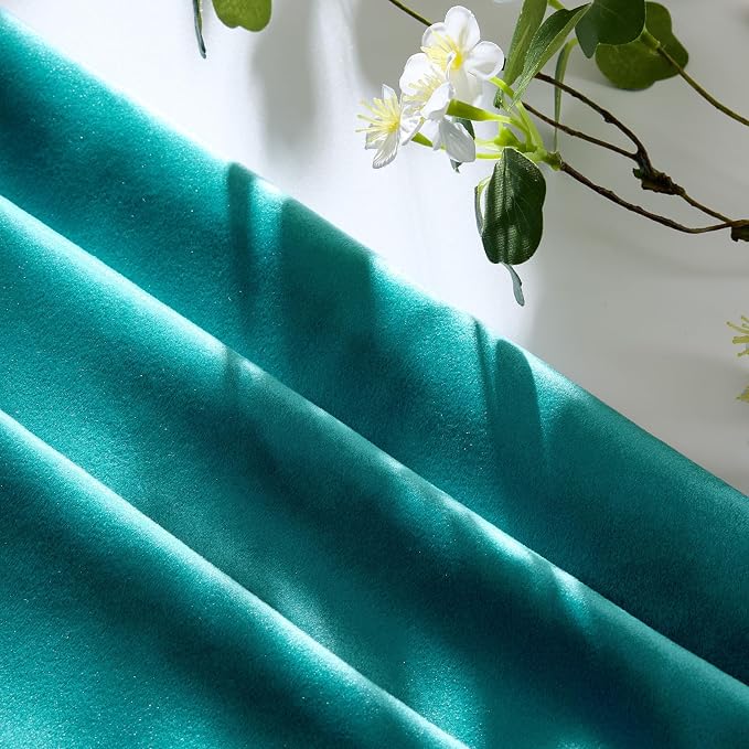GIGIZAZA Teal Velvet Pillow Covers 20x20 Decorative Pillows Pack of 2 | Blue - Image 5