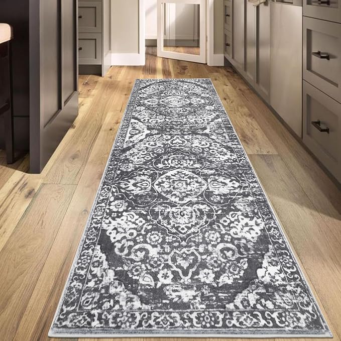 HEBE Hallway Runner Rug 2'8''x8', Washable Non Slip Kitchen Rug Runner | Soft - Image 7