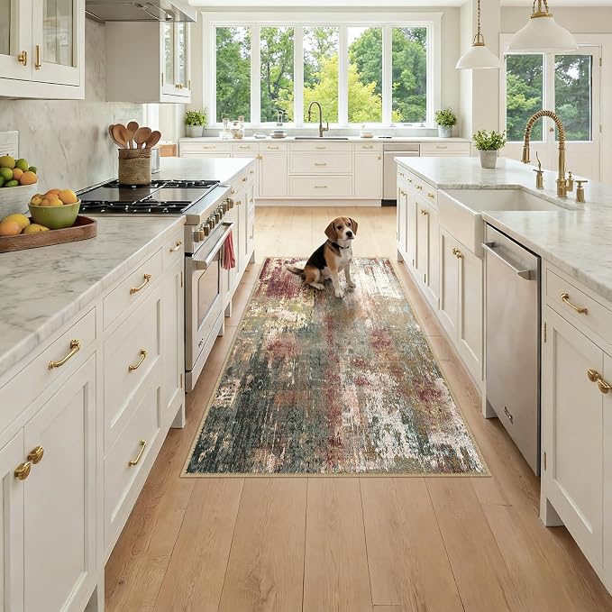 RELEANY Washable Runner 3'x6' Abstract Area Rug by RELEANY