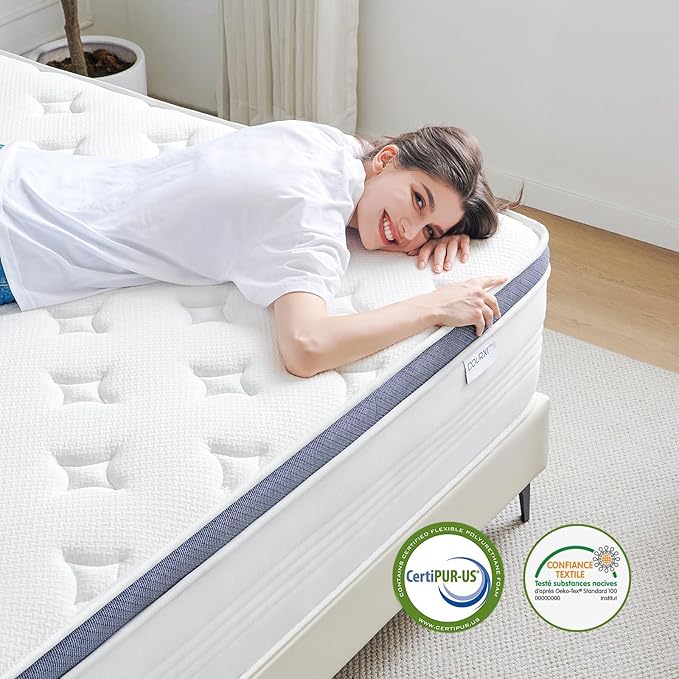 Twin Size Mattresses, 14 Inch Twin Mattress in a Box with Gel Memory Foam, Individually Pocketed Springs for Pressure Relief and Back Pain Relief-Medium Plush