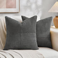 Fancy Homi 2 Packs Dark Gray Decorative Throw Pillow Covers 16x16 Inch by Fancy+Homi