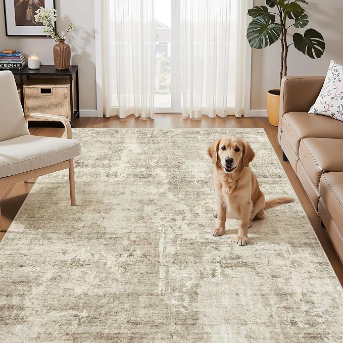 Soalmost Abstract 4x6 Area Rug Washable Rugs - Image 2