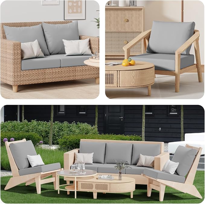 8Pcs Outdoor Cushion Covers, Stretch Patio Furniture Couch Chair Slipcovers | - Image 9