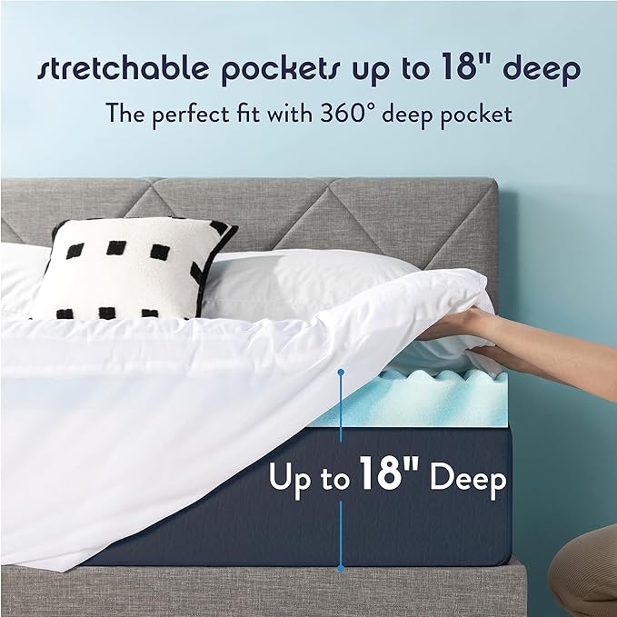 Best Price Mattress 3 Inch Pillowtop Mattress Topper and Pad Combo, 2 Inch Egg Crate Foam Mattress Topper, 1 Inch Plush Mattress Pad, Certified Safe Foam and Fabric, Dorm Essentials, Full