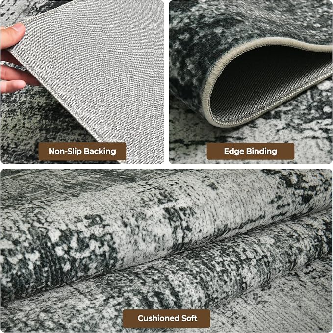 Washable Rugs 5x7 Area Rugs for Living Room, Dining Room, Nursery | No Creases - Image 2