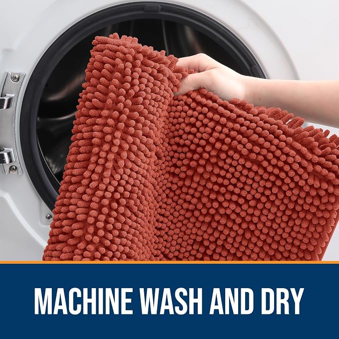 OLANLY Dog Door Mat for Muddy Paws 50x30, Super Absorbent Chenille Mud Mat | - Image 5