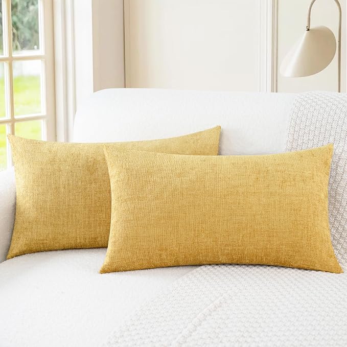CaliTime Decorative Couch Throw Pillow Covers 26 X 16 Inches Gold | Pack of 2 by CaliTime