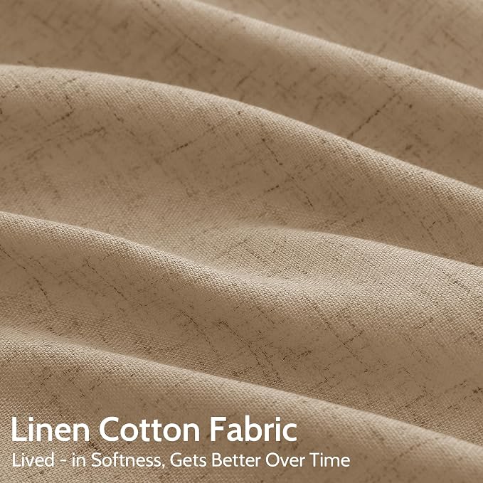 Sand Beige Linen Curtains 84 Inch Length - Image 4