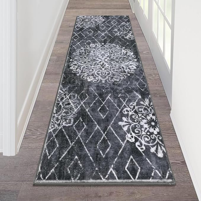 HEBE Hallway Runner Rug 2'x6', Washable Non Slip Kitchen Rug Runner | Soft Boho by HEBE