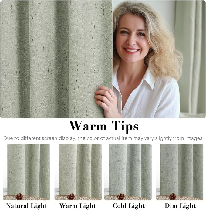 H.VERSAILTEX Blackout Curtains Linen Curtains 120 inches Long 100% Black Out - Image 5