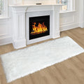 Fluffy White Faux Fur Rug Runner 2x6 ft, Soft Faux Sheepskin Rug White Furry by TENNOLA