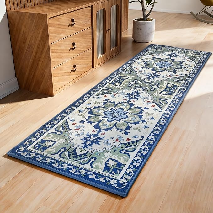 AREDO Runner Rug with Non Slip Rubber Backing, Washable Soft Floor Carpet by AREDO