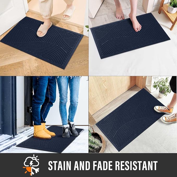 Sturdy Front Door Mat, Absorbent Muddy Dirt Resist Welcome Door Mats Outdoor - Image 4