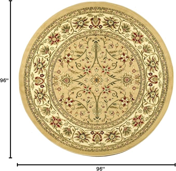 SAFAVIEH Lyndhurst Collection 8' Round Beige/Ivory LNH212D Traditional Oriental - Image 2