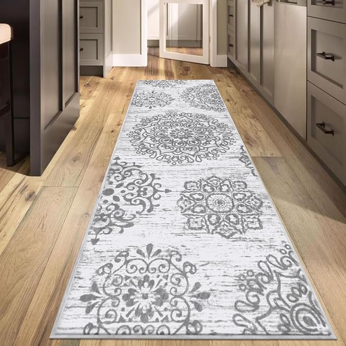 HEBE Hallway Runner Rug 2'x6', Washable Non Slip Kitchen Rug Runner | Soft Boho - Image 7