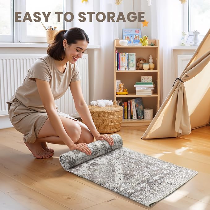 2'6 x 8' Runner Rug Non Slip, Washable Kitchen Rugs, Nursery Room, Soft Runner - Image 7
