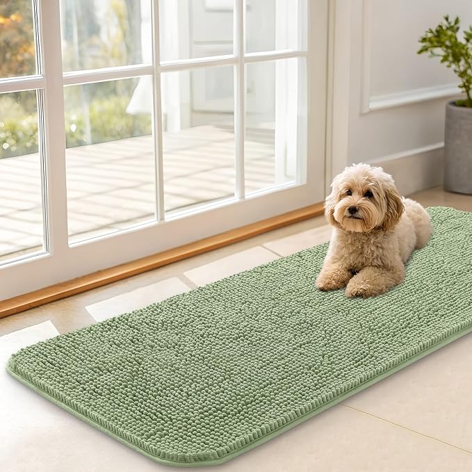 OLANLY Dog Door Mat for Muddy Paws 47x17, Super Absorbent Chenille Mud Mat | by OLANLY