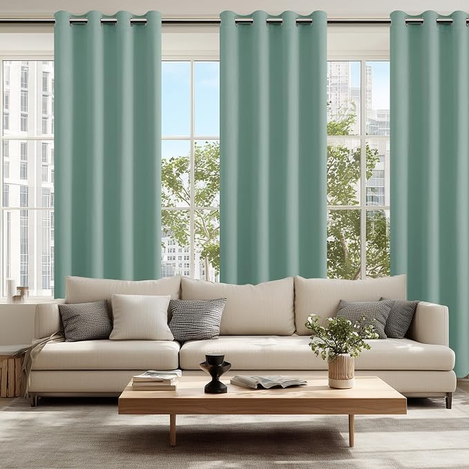 Blackout Curtains for Bedroom, Sage Green, 52 x 84 Inch, 2 Panels | Thermal - Image 6