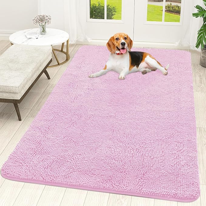 OLANLY Dog Door Mat for Muddy Paws 59x35, Super Absorbent Chenille Mud Mat | by OLANLY