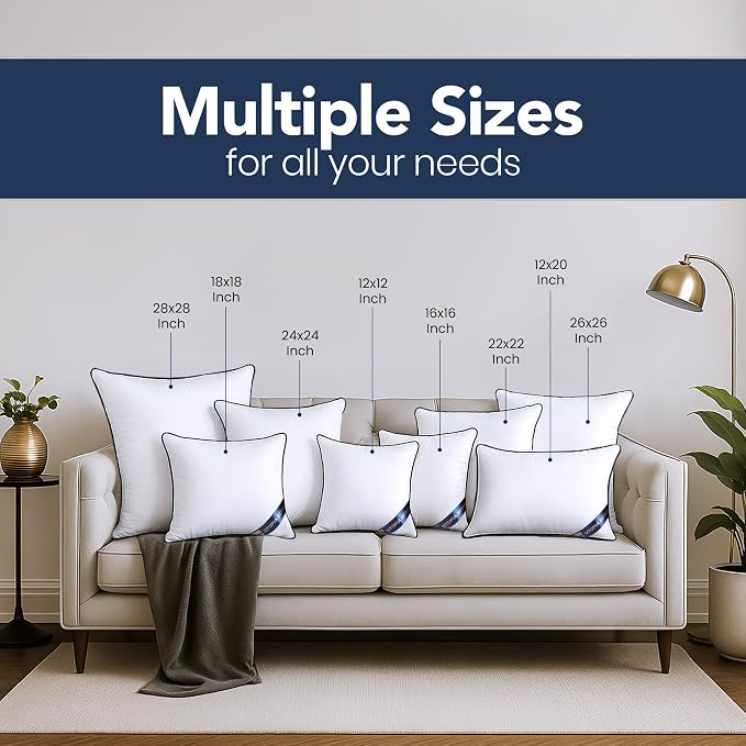 Utopia Bedding 22x22 Throw Pillow Inserts, Decorative Pillows, Plush & - Image 3