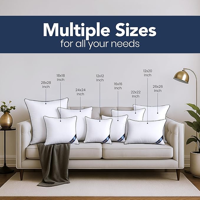 Utopia Bedding 22x22 Throw Pillow Inserts, Decorative Pillows, Plush & - Image 3