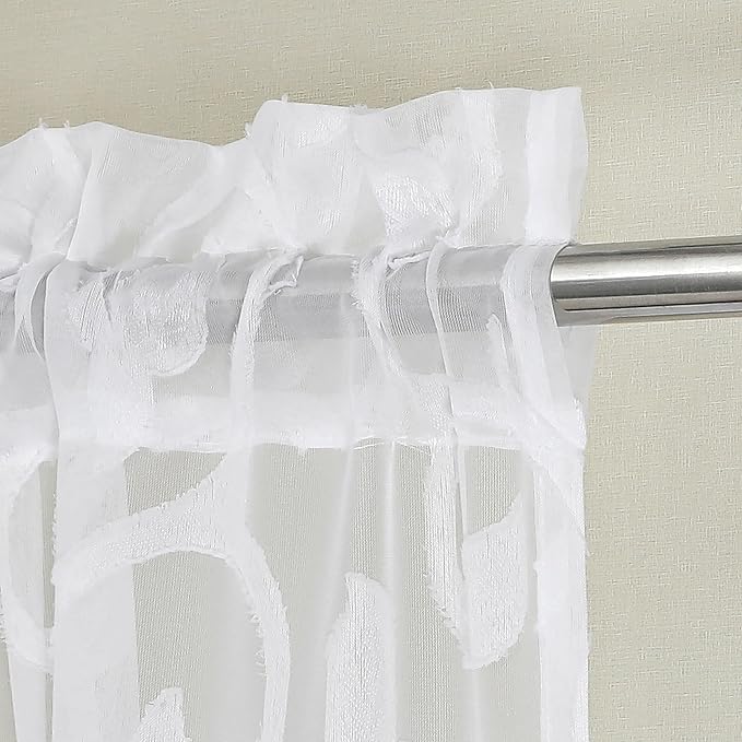 Furman White Sheer Curtains Valances - Image 2
