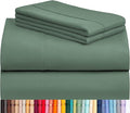 LuxClub 4 PC Full Sheet Set, Breathable Luxury Bed Sheets, Deep Pockets Wrinkle Free Cooling Bed Sheets Machine Washable Hotel Bedding Silky Soft - Tree Moss Green Full