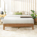 Mellow Naturalista Grand - 12 Inch Solid Wood Platform Bed with Wooden Slats - No Box Spring Needed - Queen (Natural Pine)