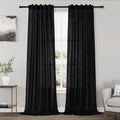 Black Linen Curtains 96 inches Long by Nanspring