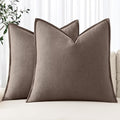 MIULEE Decorative Linen Euro Sham Pillow Covers 24x24 Malt Ball | Boho by MIULEE