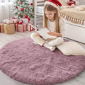 OLANLY Blush Round Rugs for Bedroom by OLANLY