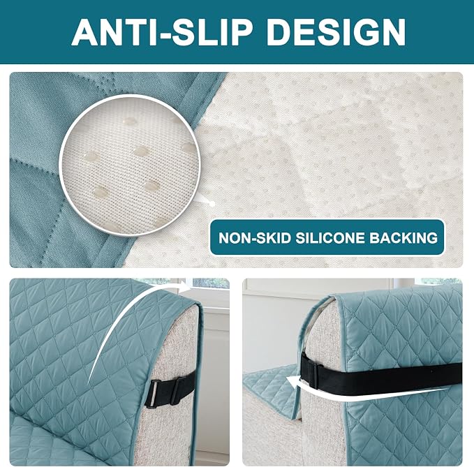 Turquoize 100% Waterproof Futon Cover Futon Slipcover Washable Armless Sofa Bed - Image 4