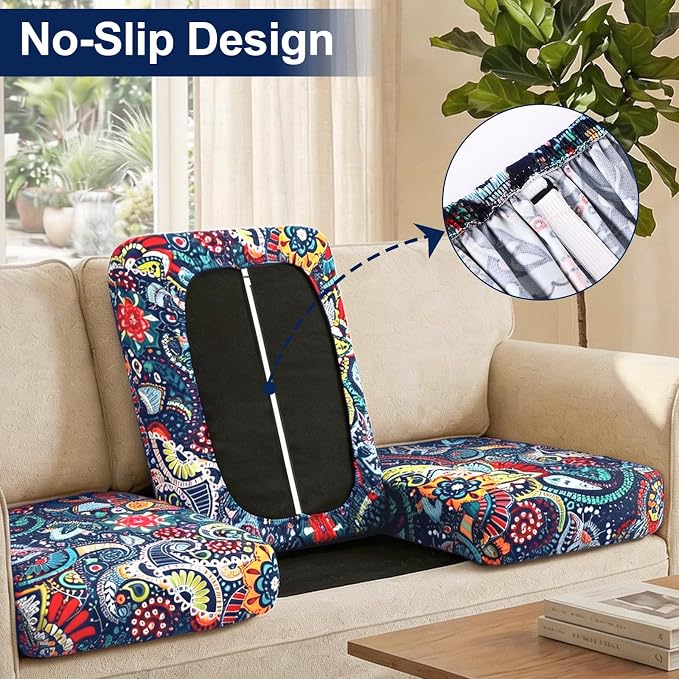 Smiry Waterproof Patio Cushion Covers, Stretch Outdoor Furniture Covers | Couch - Image 4