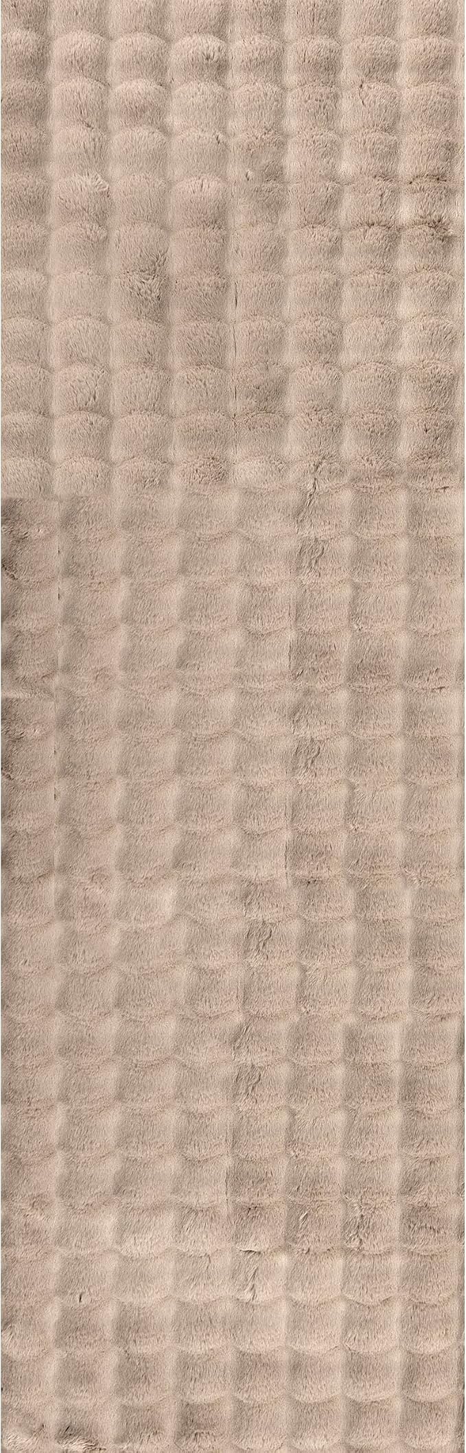 nuLOOM Jeni Taupe Checkered Washable Runner Rug - Image 5