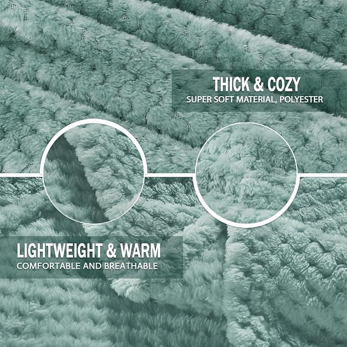 Exclusivo Mezcla Large Waffle Fleece Throw Blanket - Image 6