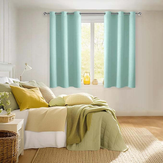 Short Blackout Curtains for Bedroom, 2 Panels, 42 x 45 Inch | Thermal Insulated - Image 7