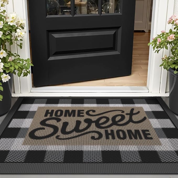 LUMI Outside Welcome Door Mat 17x30, Non-Slip Durable Rubber Easy Clean | Sweet - Image 7