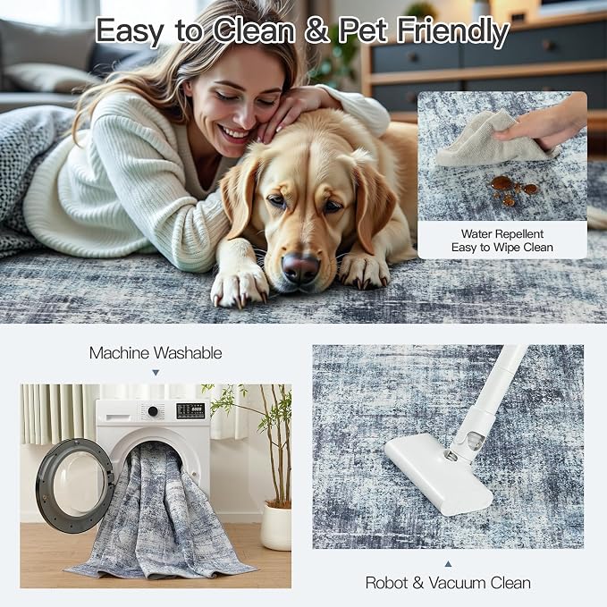 6x9 Area Rug for Living Room, Abstract Washable Non-Slip Carpet, Dining Room - Image 4
